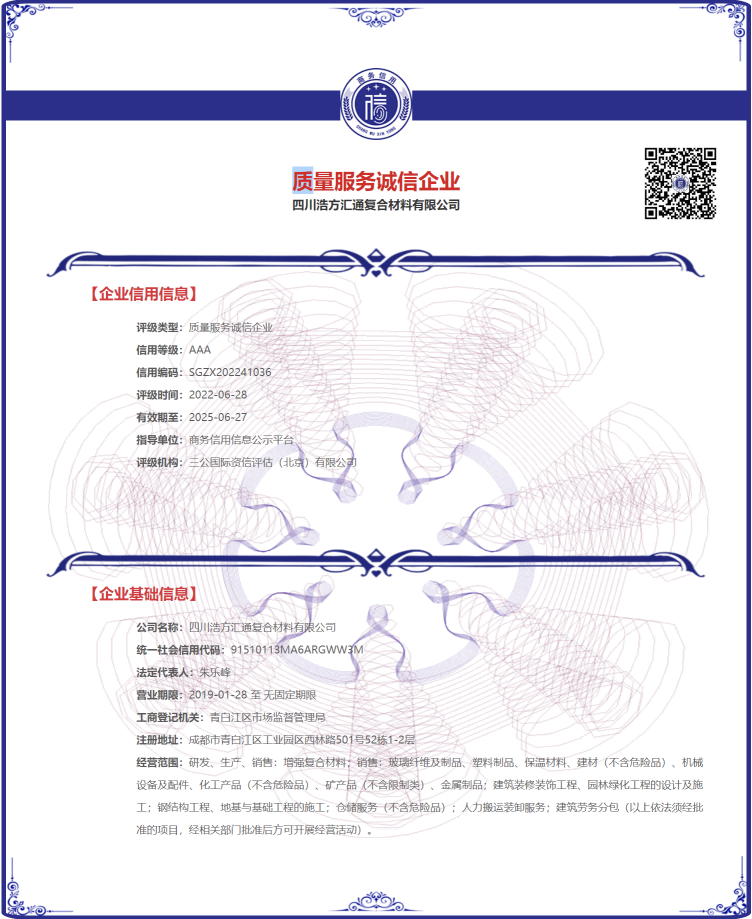 质量服务诚信企业